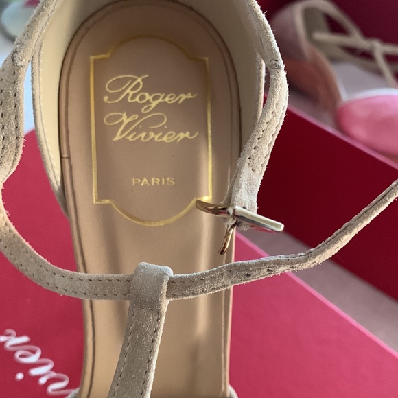 BNIB Handcrafted Pink Tan Suede ColourBlock RARE Prismick by Roger Vivier Paris - Picture 9 of 12